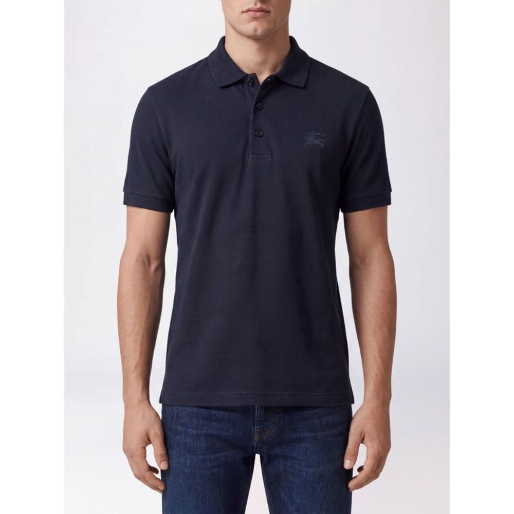 Burberry Men Burberry Short-Sleeved Cotton Polo Shirt With Embroidered Ekd Logo